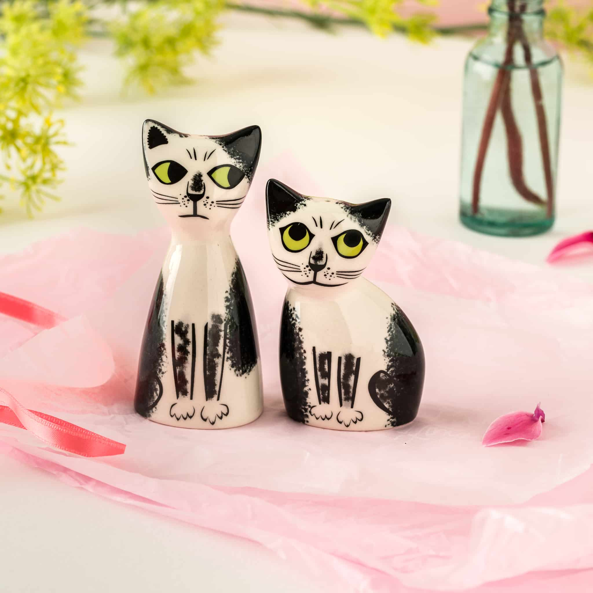 Hannah Turner Set of 2 Cat Salt & Pepper Shakers, 9.5cm