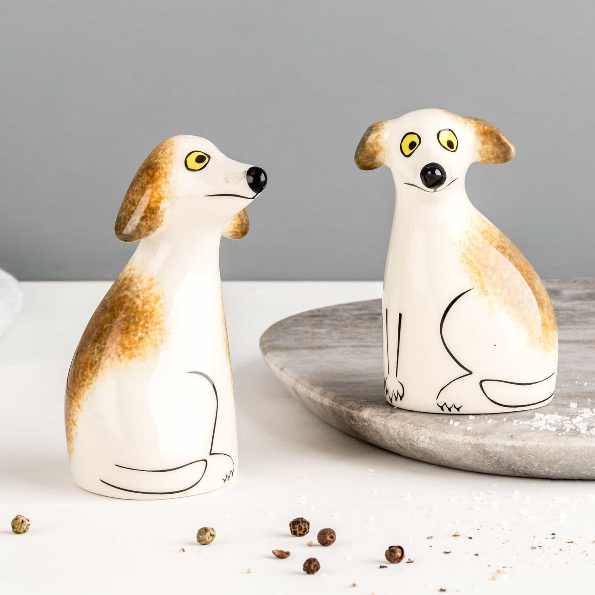 Hannah Turner Set of 2 Dog Salt & Pepper Shakers, 9.5cm