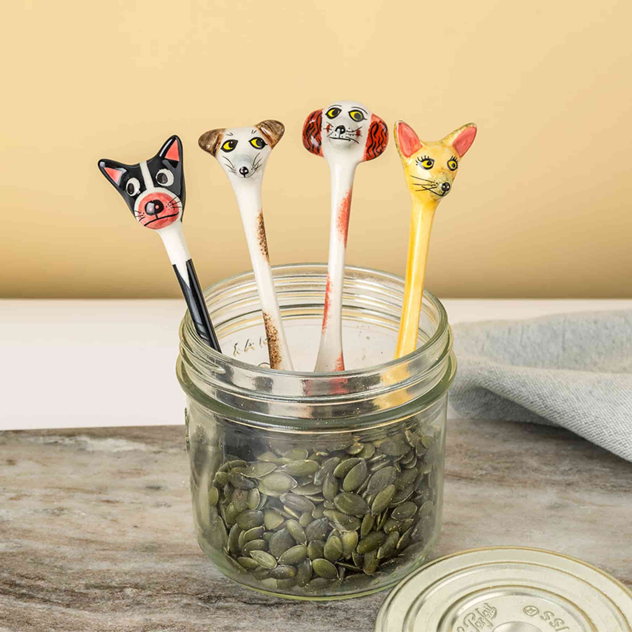 Hannah Turner Set of 4 Dog Spoons, 15cm