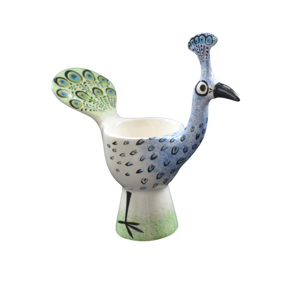 Hannah Turner Peacock Egg Cup, 14cm