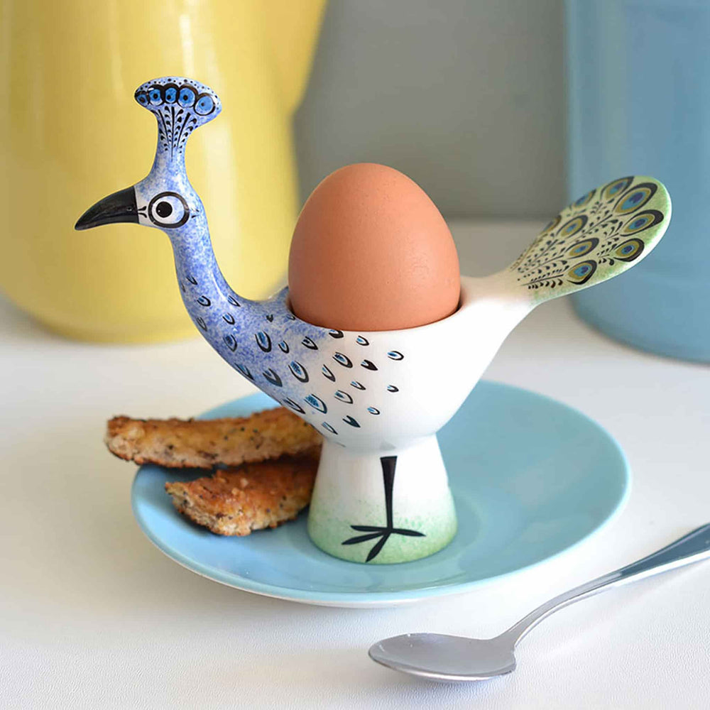 Hannah Turner Peacock Egg Cup, 14cm