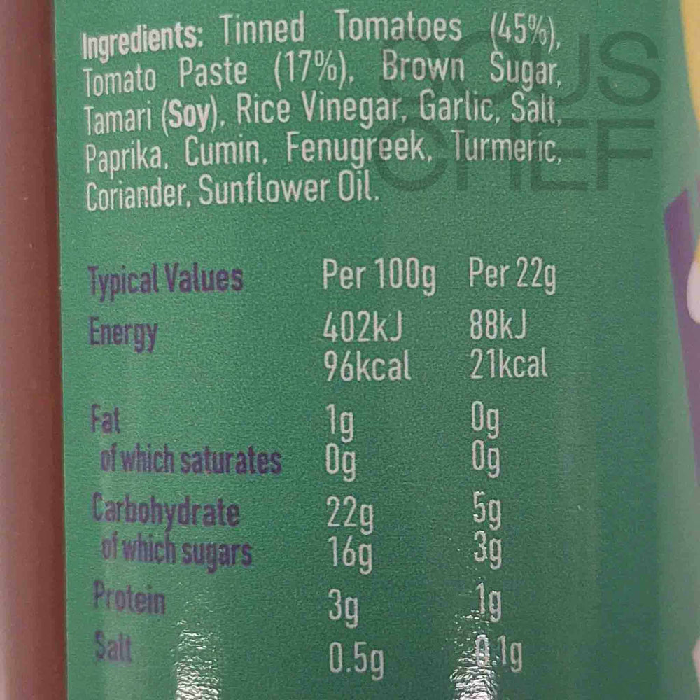 Conbini Katsu Ketchup, 250ml Ingredients and Nutritional Information	
