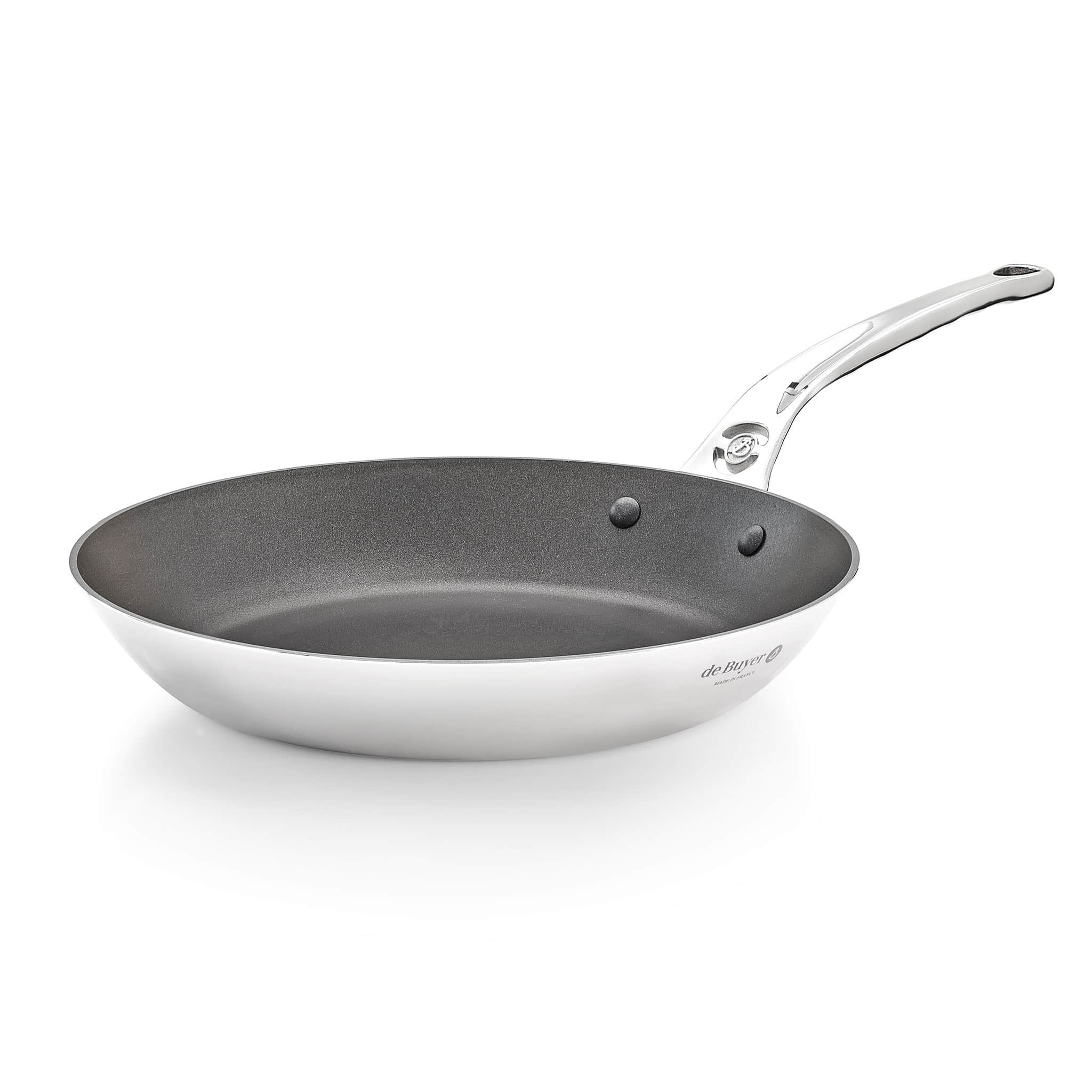 De Buyer Professional 24 cm Stainless Steel Affinity Straight Edge Sauté  Pan with Lid
