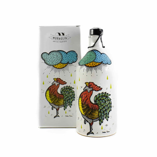 Intense Fruity Extra Virgin Olive Oil in Rooster Terracotta Bottle 500ml