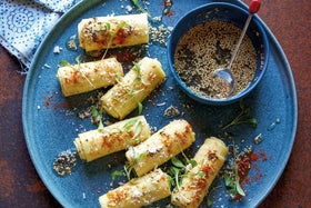 Khandvi Recipe - Savoury Gram Flour & Yoghurt Rolls by Manju Patel