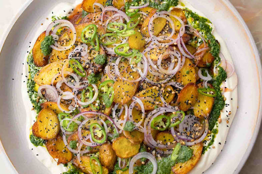 Chaat Masala Potatoes With Yoghurt And Tamarind