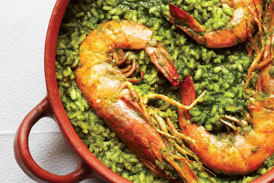 Gabriela Cámara's Arroz Verde Con Camarones (Prawns With Green Rice)