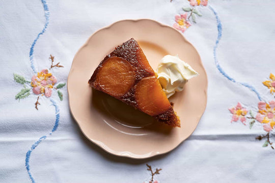 Letitia Clark's Caramelised Apricot, Almond & Orange Blossom Upside-Down Cake