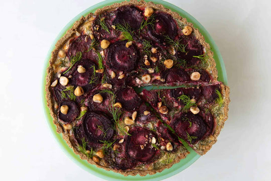 Liquorice, Beetroot, Fennel, Hazelnut And Rye Tart