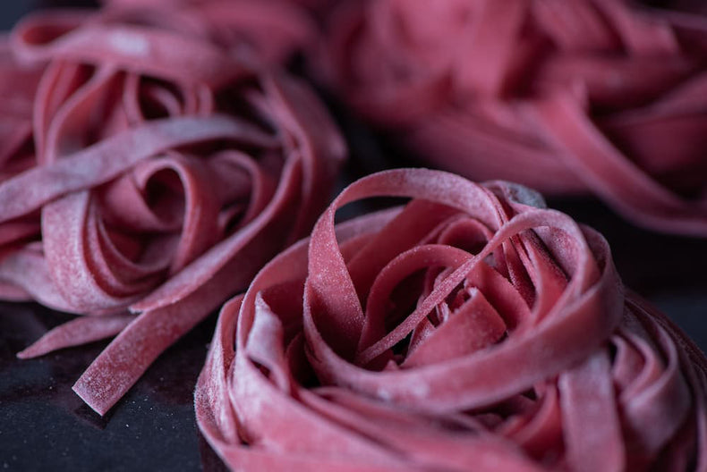 pink beetroot pasta