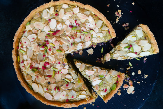 Sour Cherry And Pistachio Bakewell Tart With Cardamom Pastry Recipe