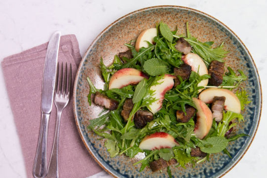 Peach & Smoked Salt Roast Pork Salad Recipe