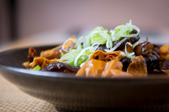 Braised Bean Curd Skin With Mushrooms Recipe