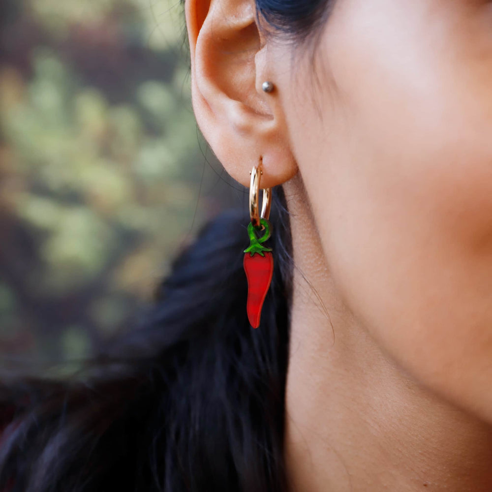 Wolf & Moon Chilli Pepper Hoop Earrings