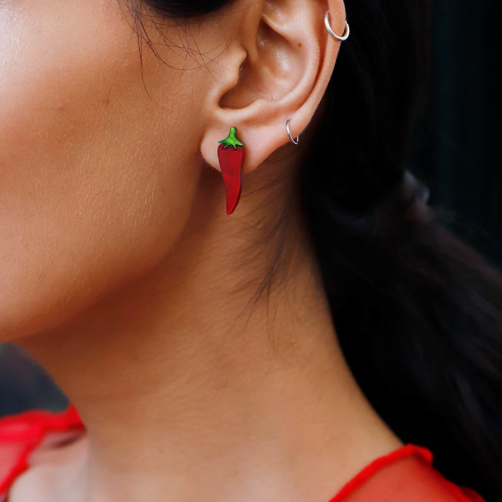 Wolf & Moon Chilli Pepper Stud Earrings