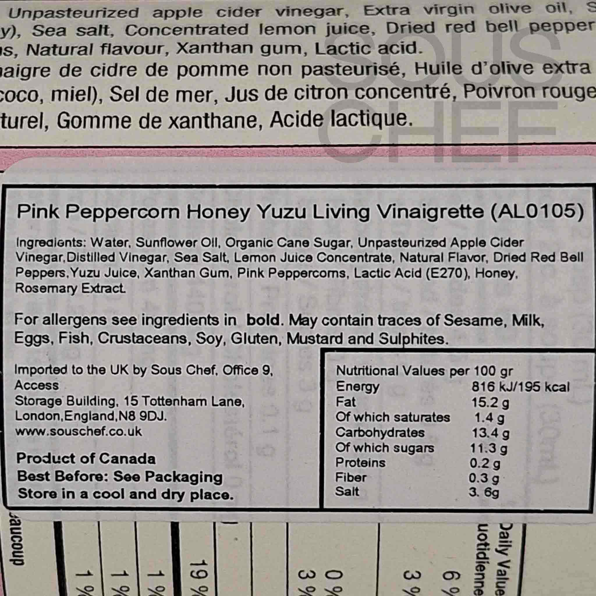 Acid League Pink Peppercorn, Honey & Yuzu Living Vinaigrette, 300ml