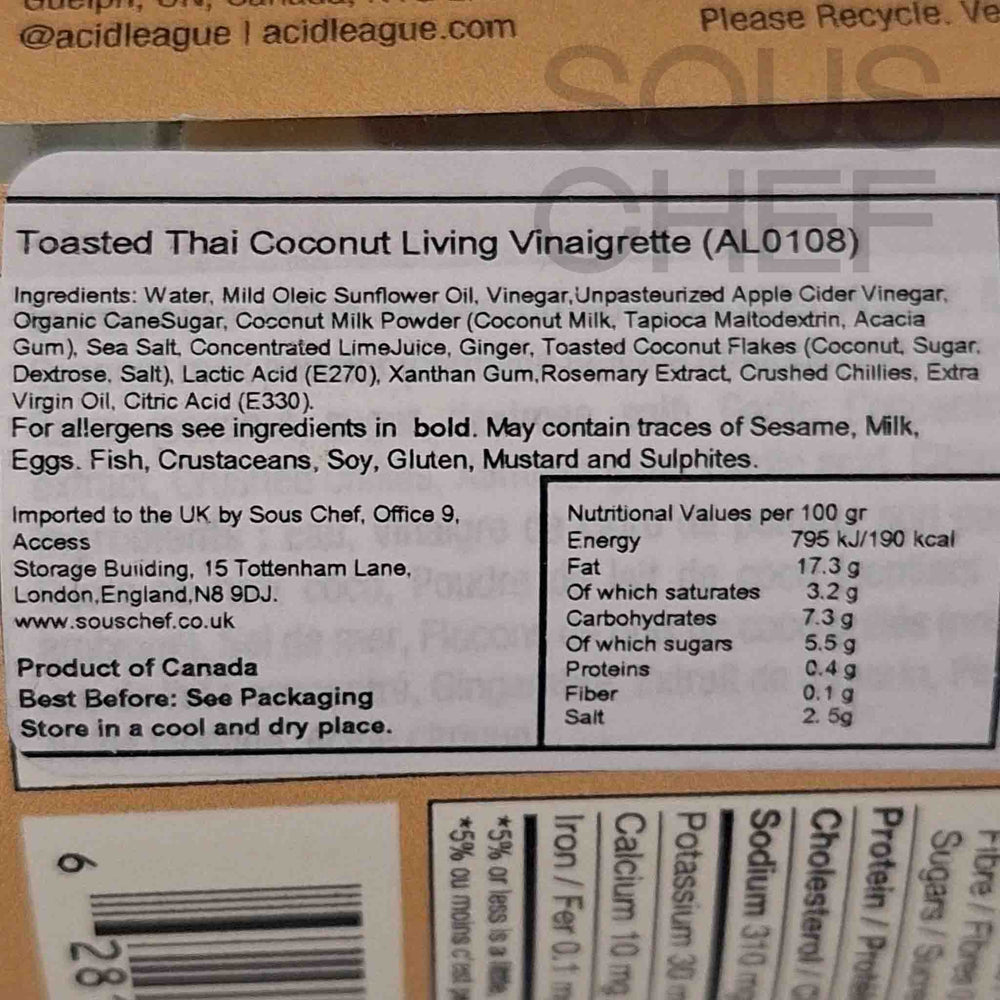 Acid League Toasted Thai Coconut Living Vinaigrette, 300ml