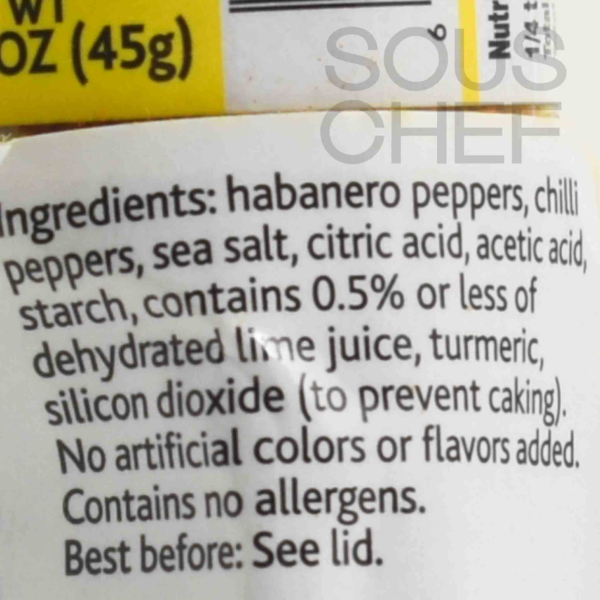 Tajin Habanero Powder, 45g Ingredients