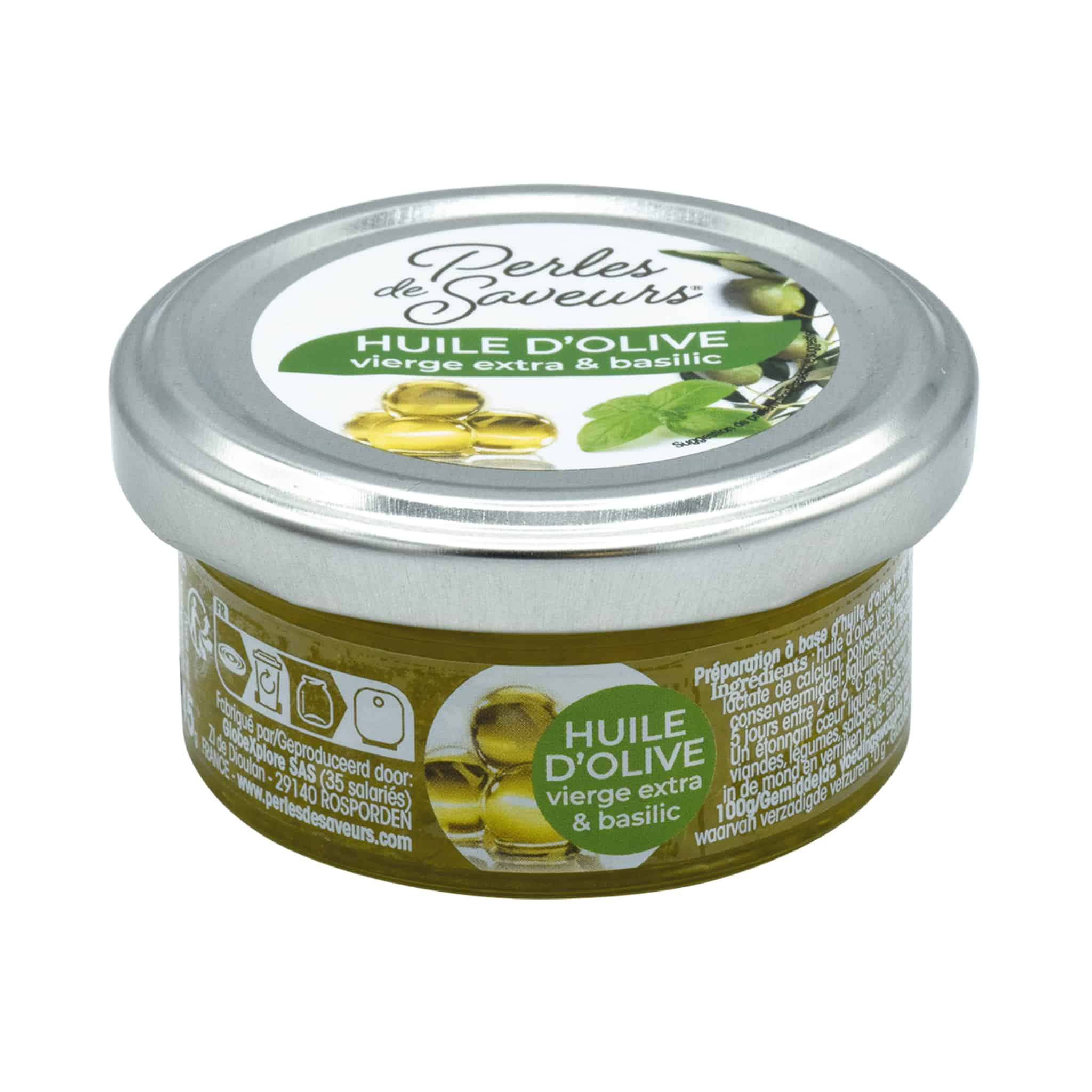 Christine Le Tennier Extra Virgin Olive Oil & Basil Pearls, 45g