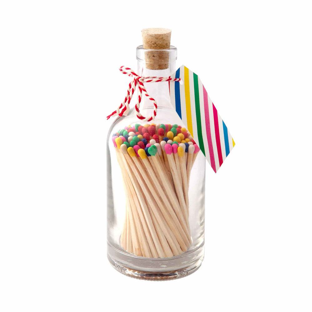 Rainbow Luxury Matches in Glass Bottle