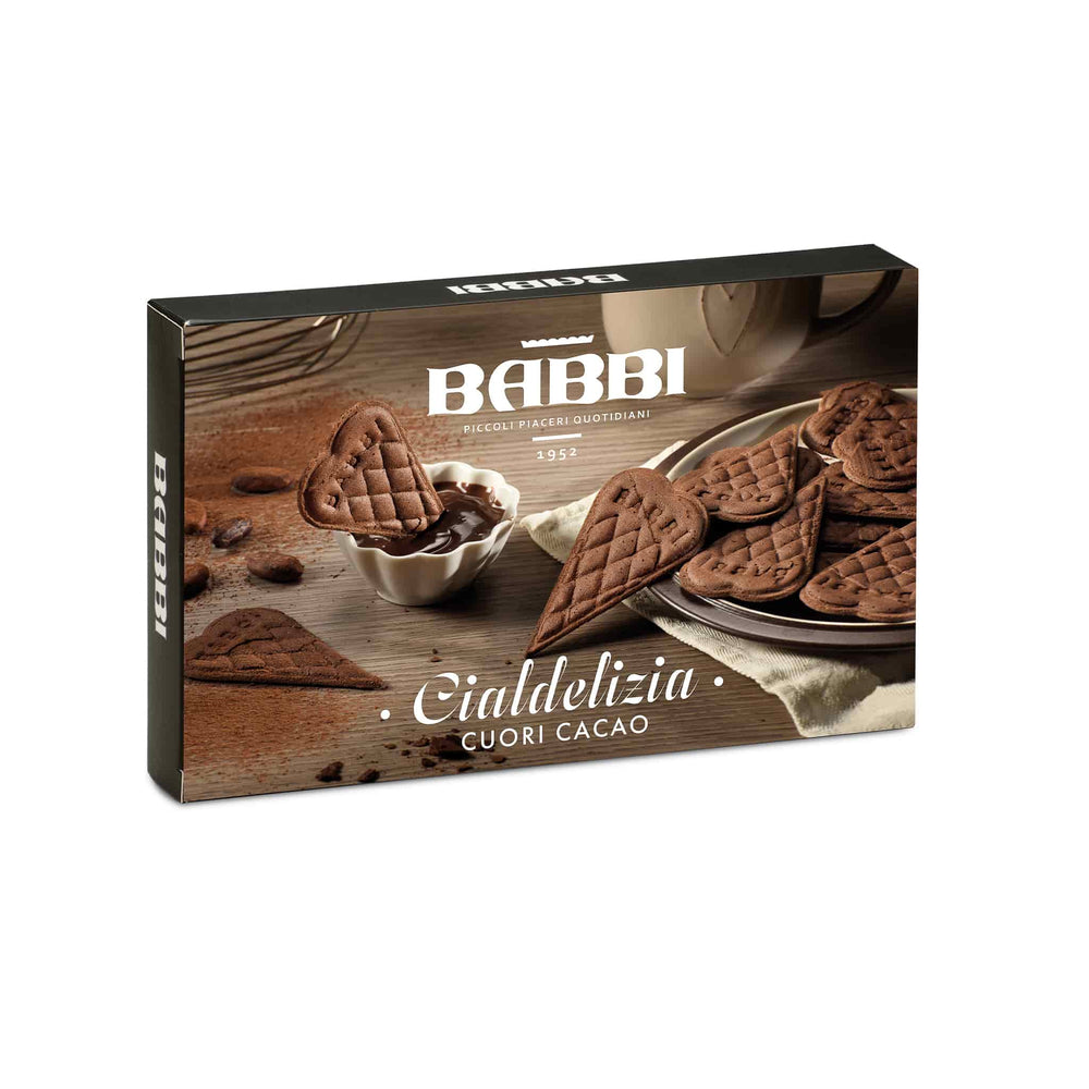 Babbi Cuori Cacao Heart Wafter Biscuits, 12 Pieces