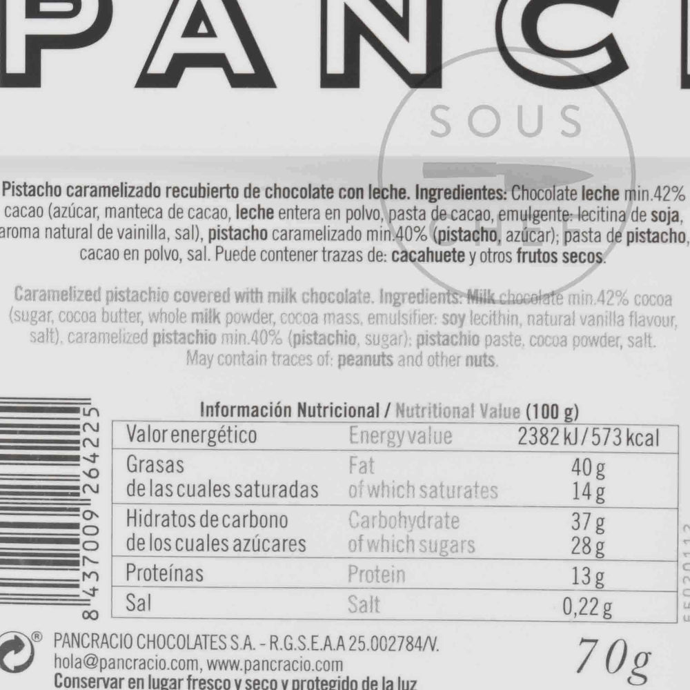 Pancracio Caramelised Pistachios, 70g