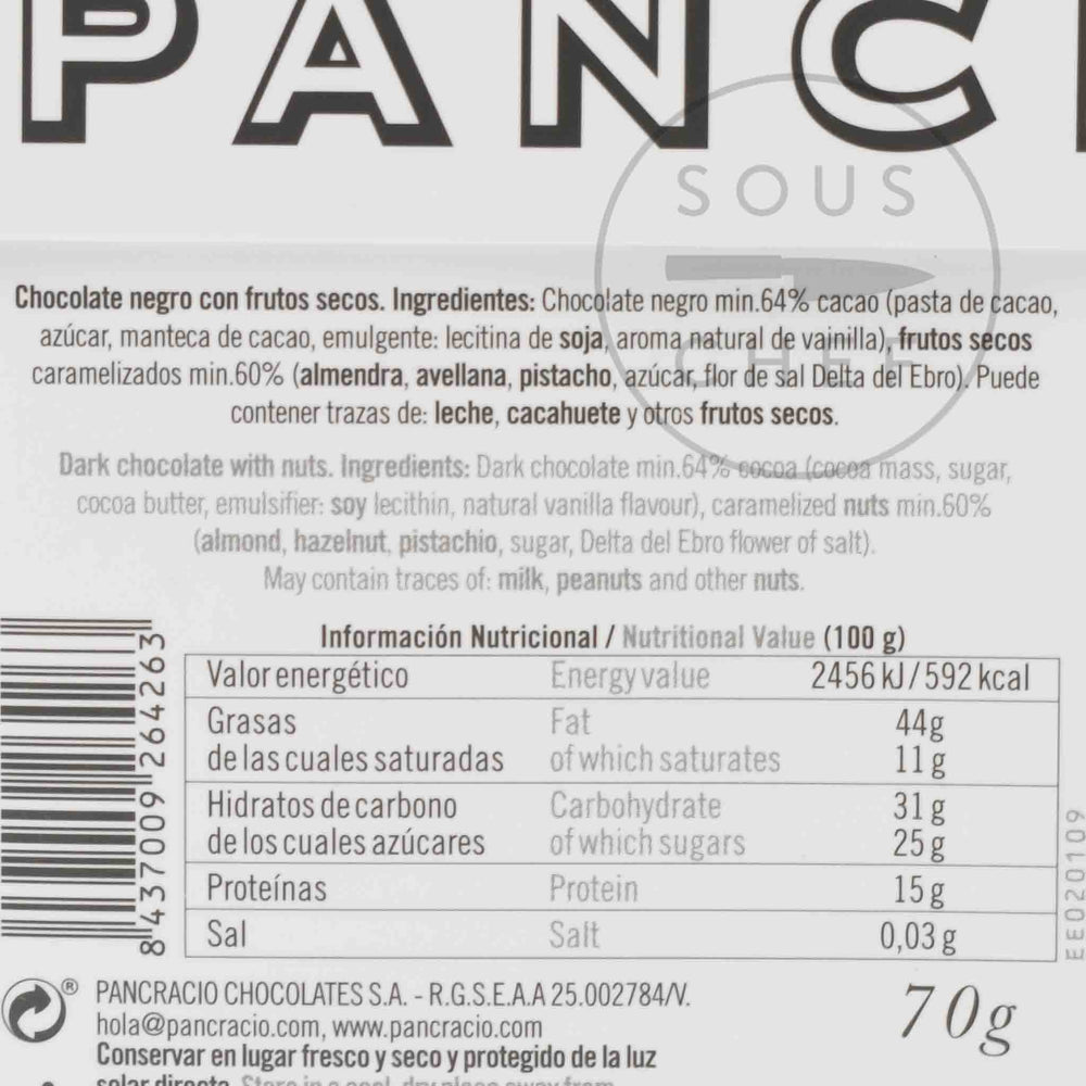 Pancracio Swiss Rocks Dark Chocolate, 70g