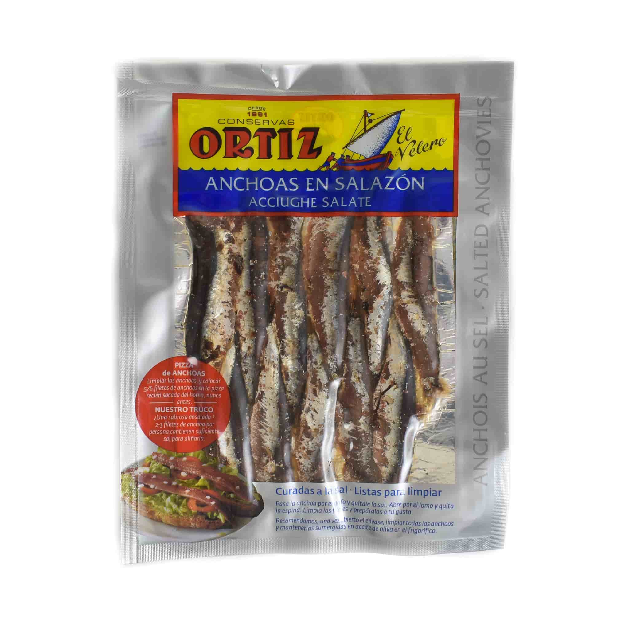 Ortiz Salted Whole Anchovies, 100g