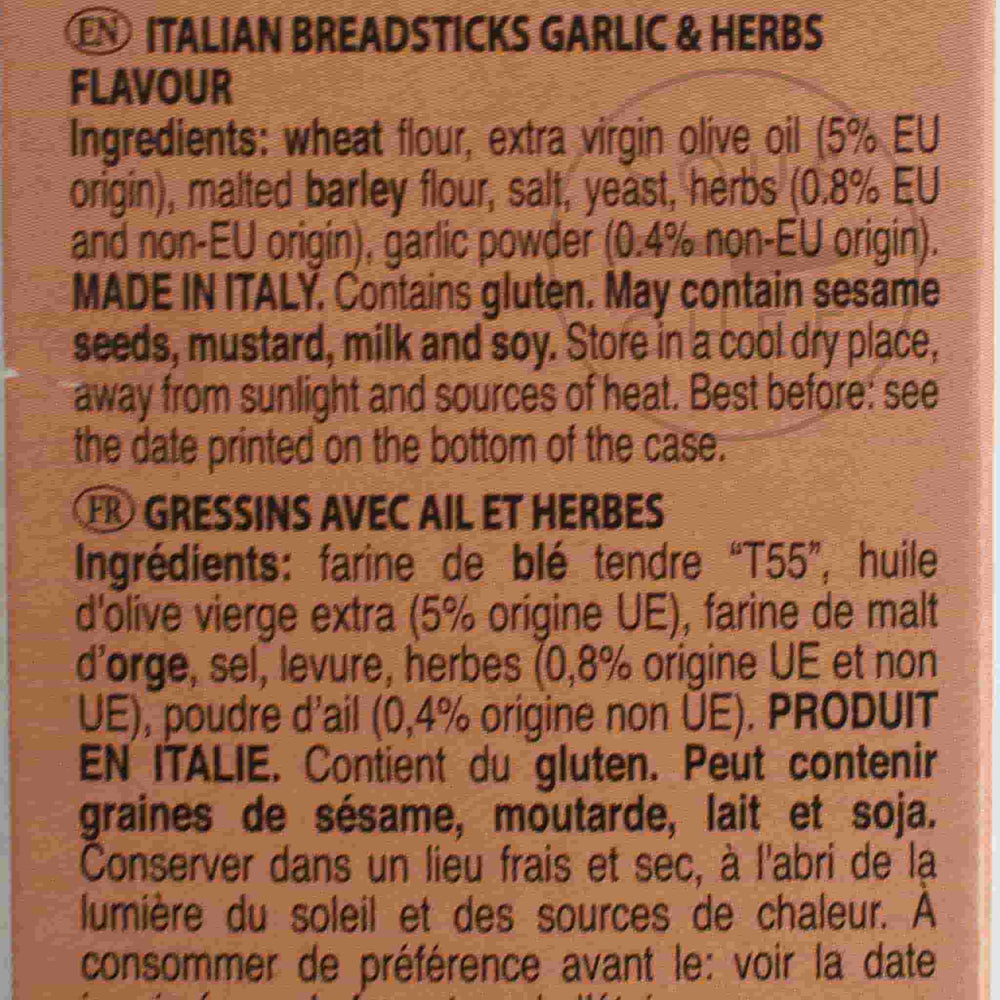 Gualino Garlic & Herbs Breadsticks, 125g