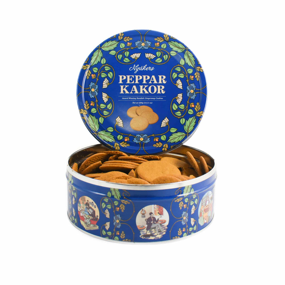 Nyakers Swedish Gingersnaps Biscuits In Blue Tin, 400g