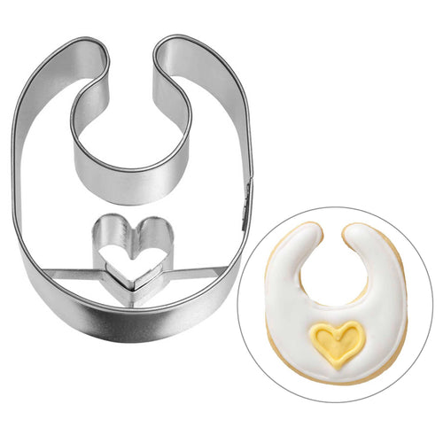 Stainless Steel Baby Bib Cookie Cutter, 6cm