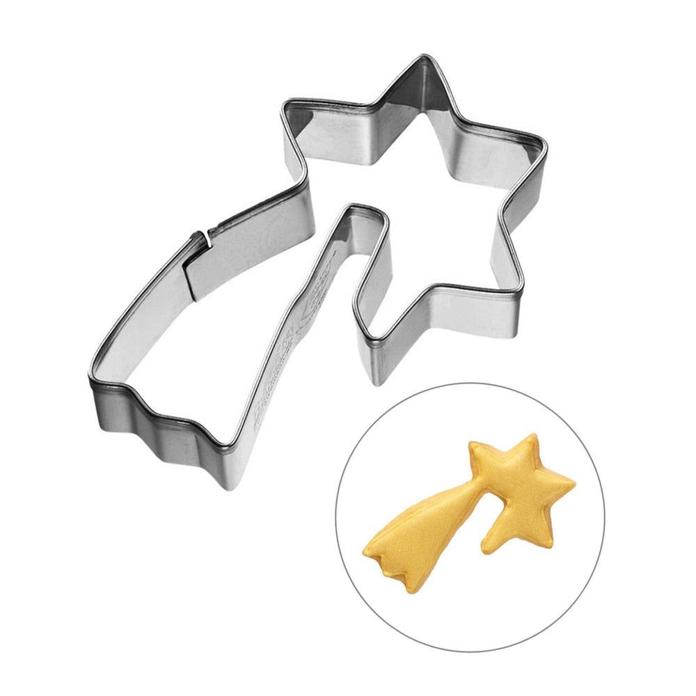 Stainless Steel 3D Shooting Star Cookie Cutter, 6.5cm