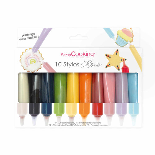 Scrap Cooking Set of 10 Coloured Chocolate Pens