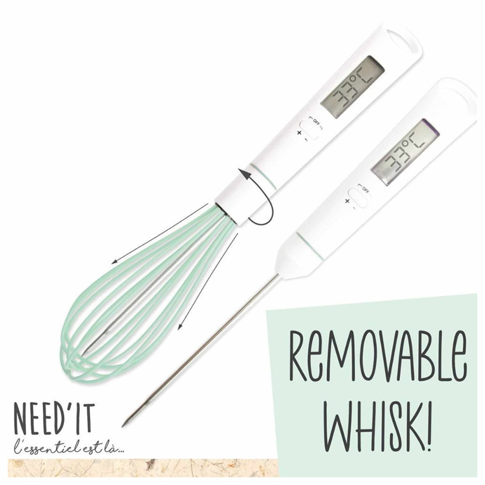 Scrap Cooking Handheld Whisk with Built in Thermometer