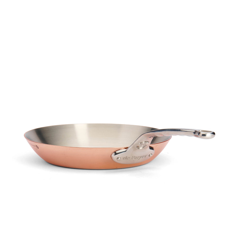 De Buyer Prima Matera Induction Copper Frying Pan with Stainless Steel Handle