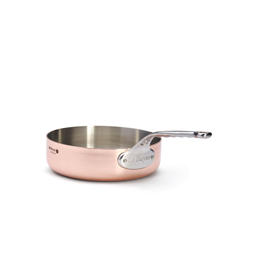 De Buyer Prima Matera Copper Saute Pan with Stainless Steel Handle, 24cm