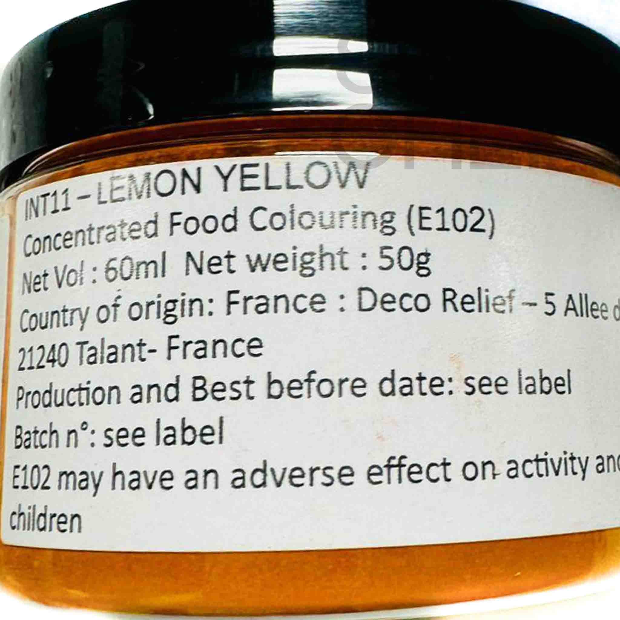 Deco Relief Intense Lemon Yellow Food Colour, 50g