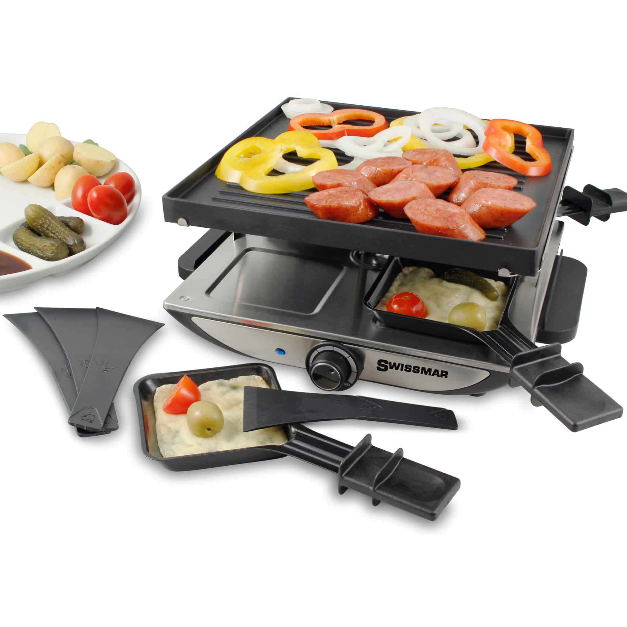 Swissmar Silver Geneva 4 Person Non-Stick Raclette Party Grill