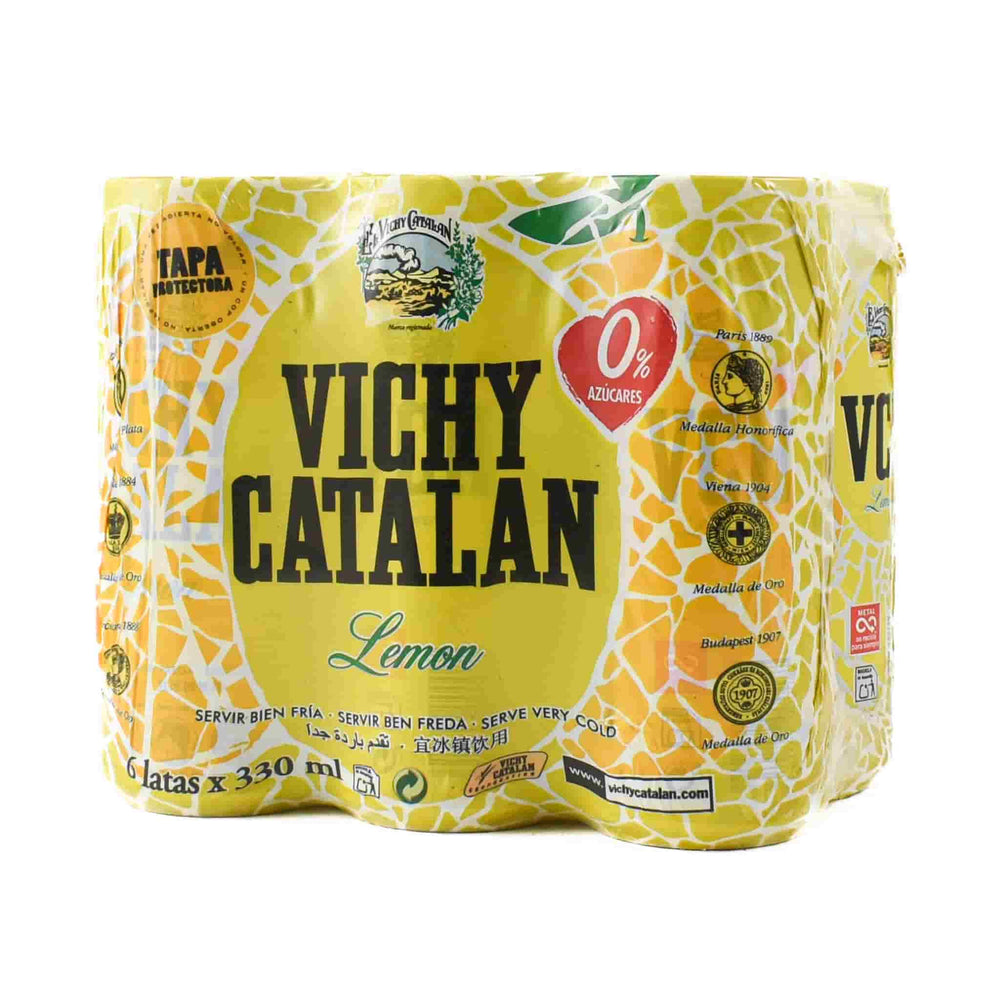 6x Vichy Catalan Sparkling Lemon Mineral Water, 330ml