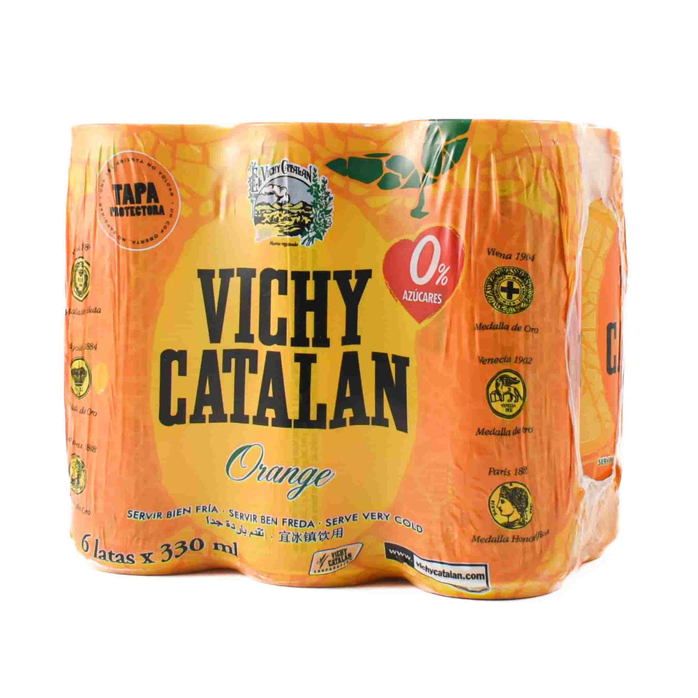 6x Vichy Catalan Sparkling Orange Mineral Water, 330ml