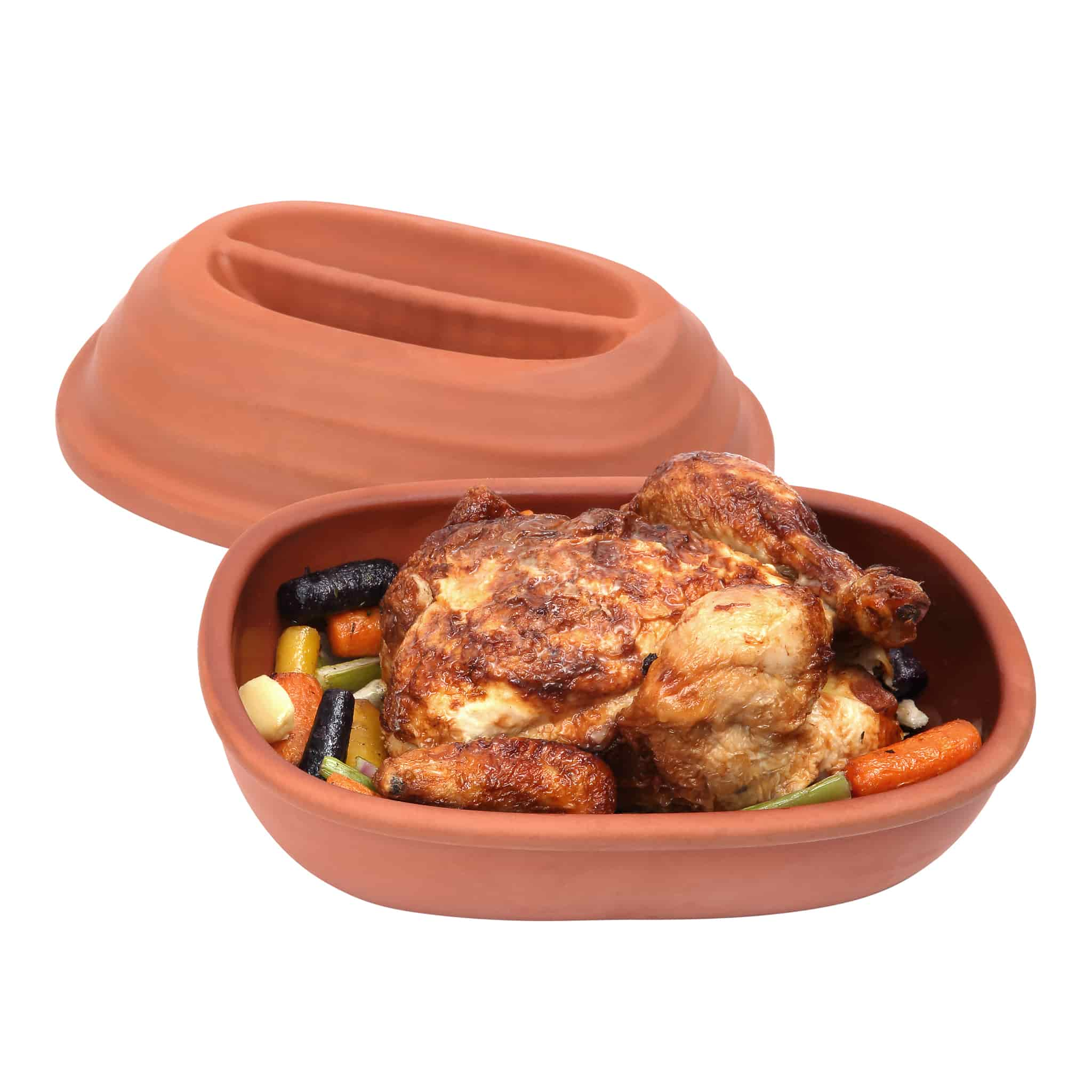 Dexam Terracotta Chicken Roaster with Lid, 21x30cm