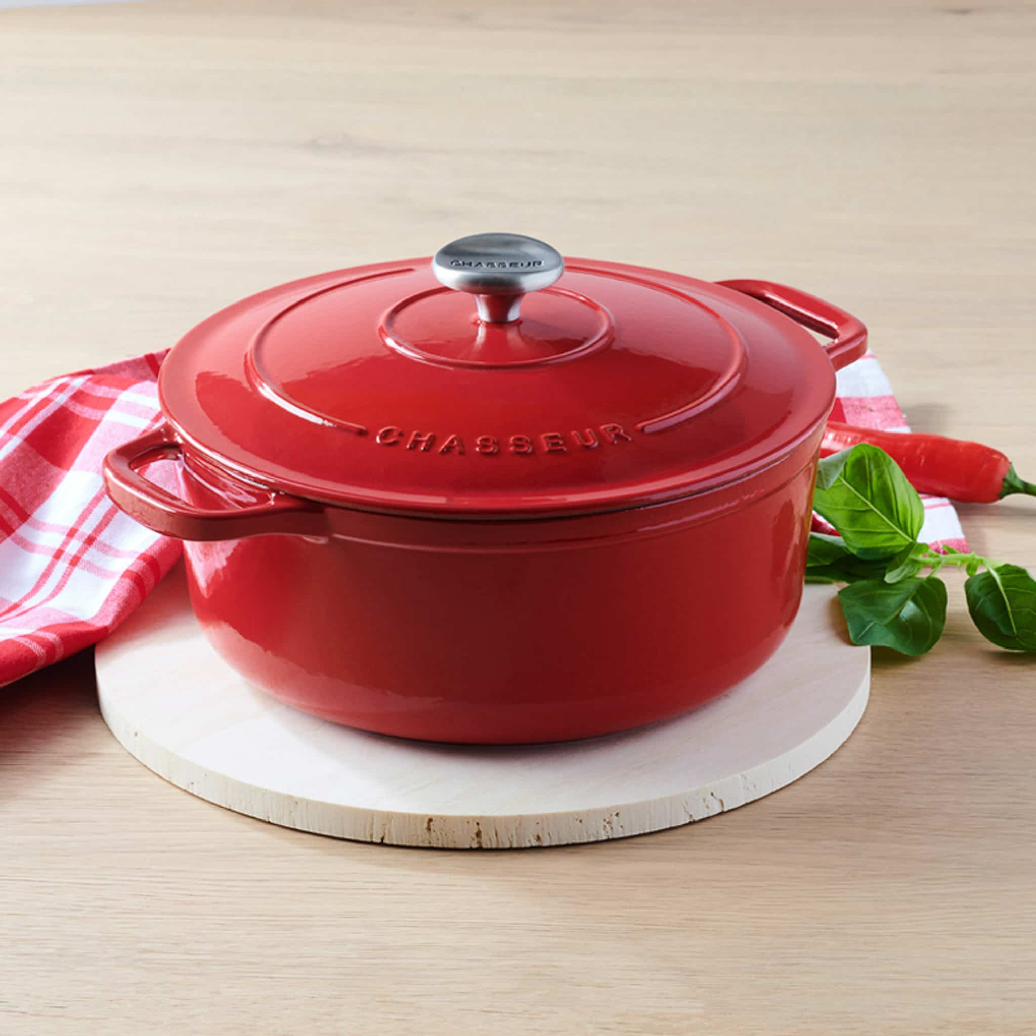 Chasseur Red Cast Iron Dutch Oven, 28cm