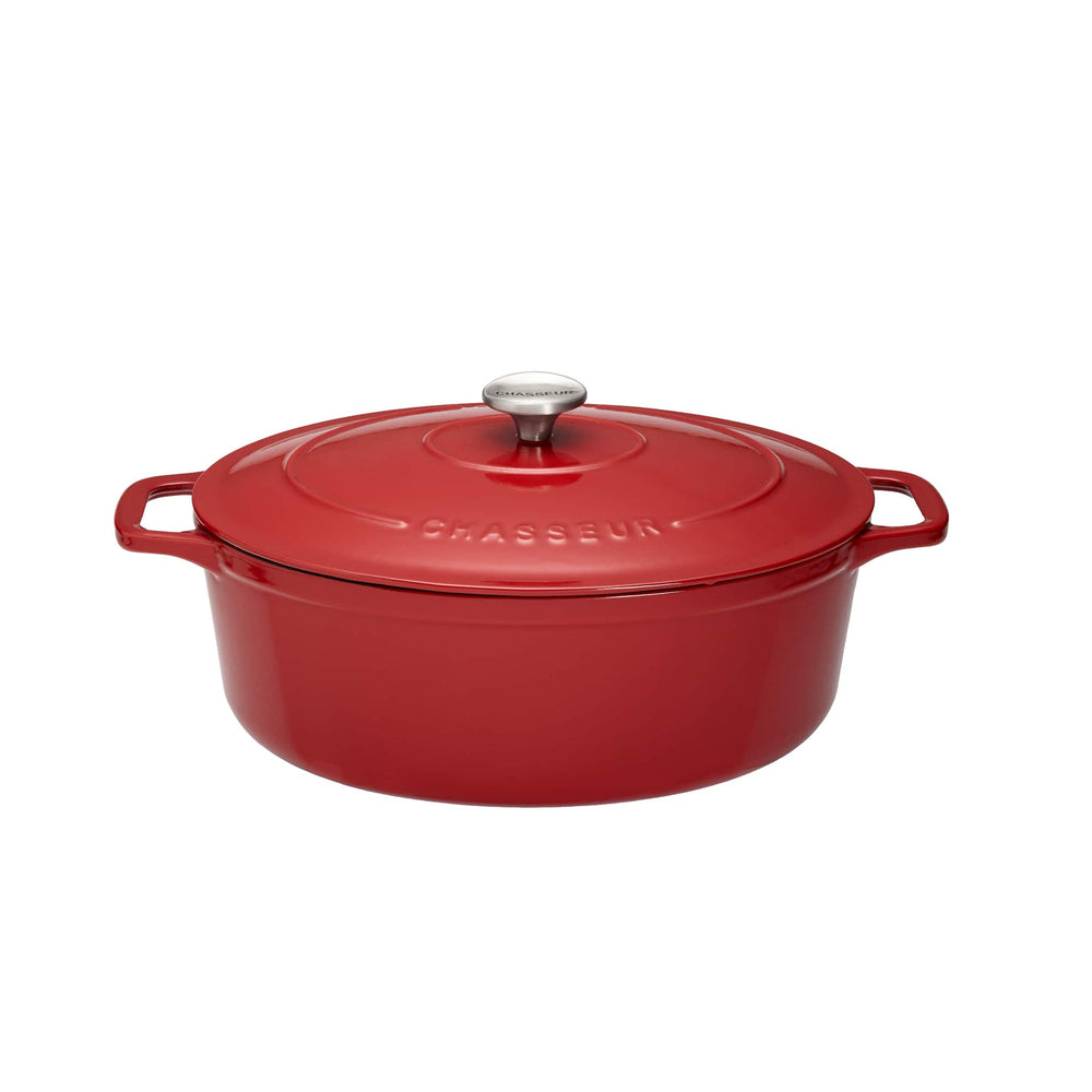 Chasseur Red Cast Iron Oval Dutch Oven, 29cm