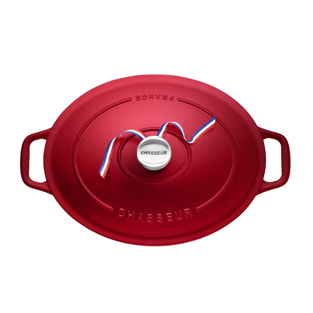 Chasseur Red Cast Iron Oval Dutch Oven, 29cm