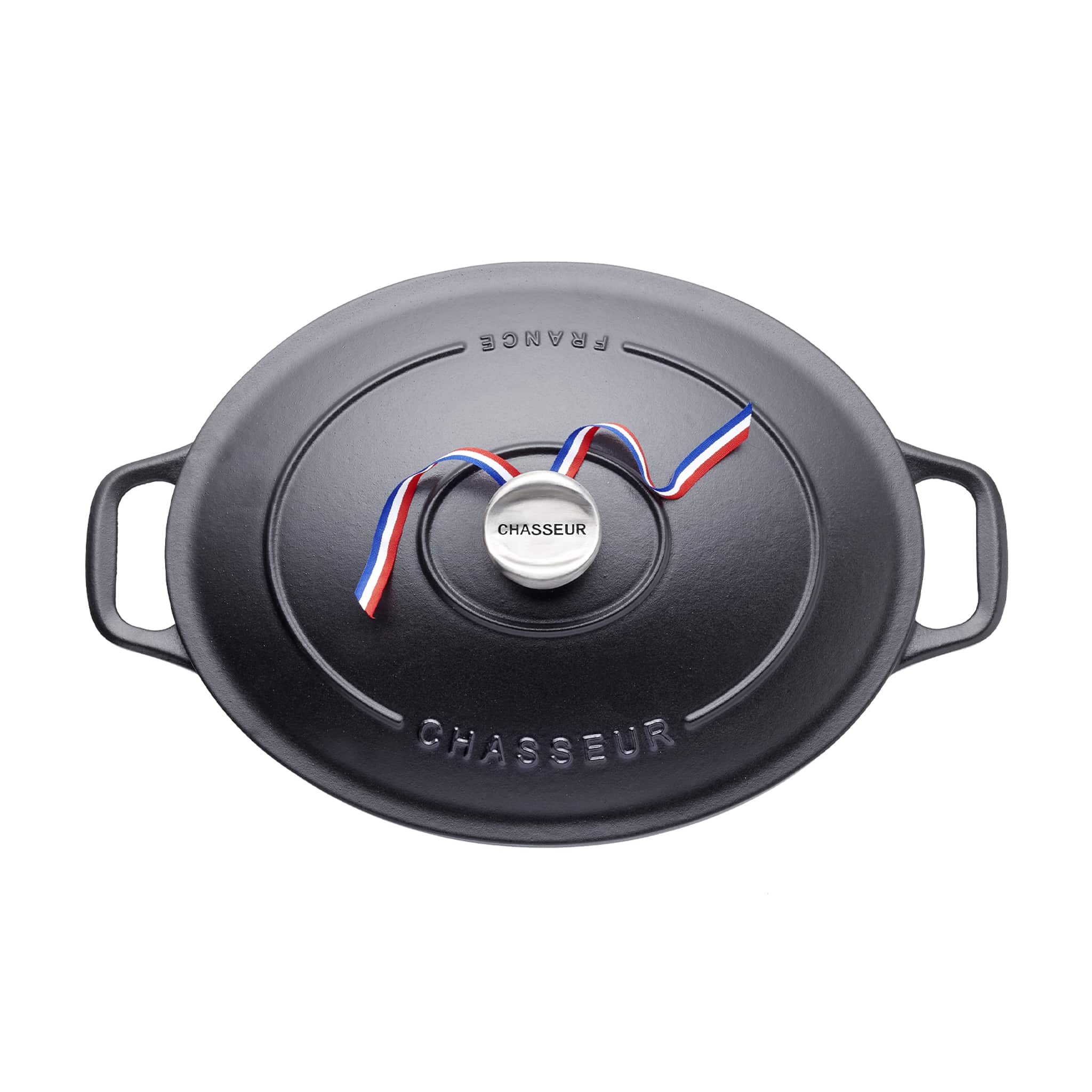 Chasseur Black Cast Iron Oval Dutch Oven, 29cm