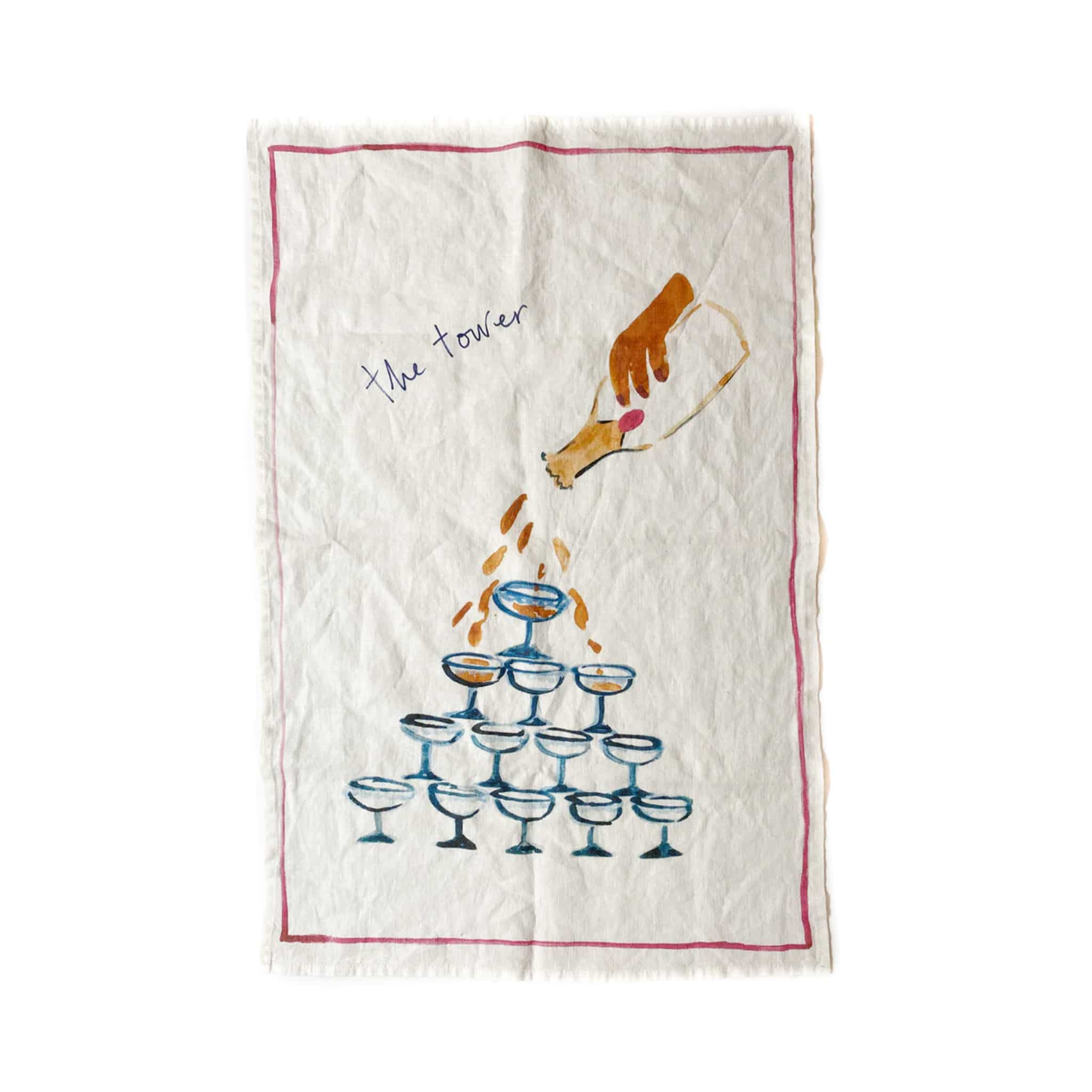 Dinette Champagne Tower Linen Tea Towel