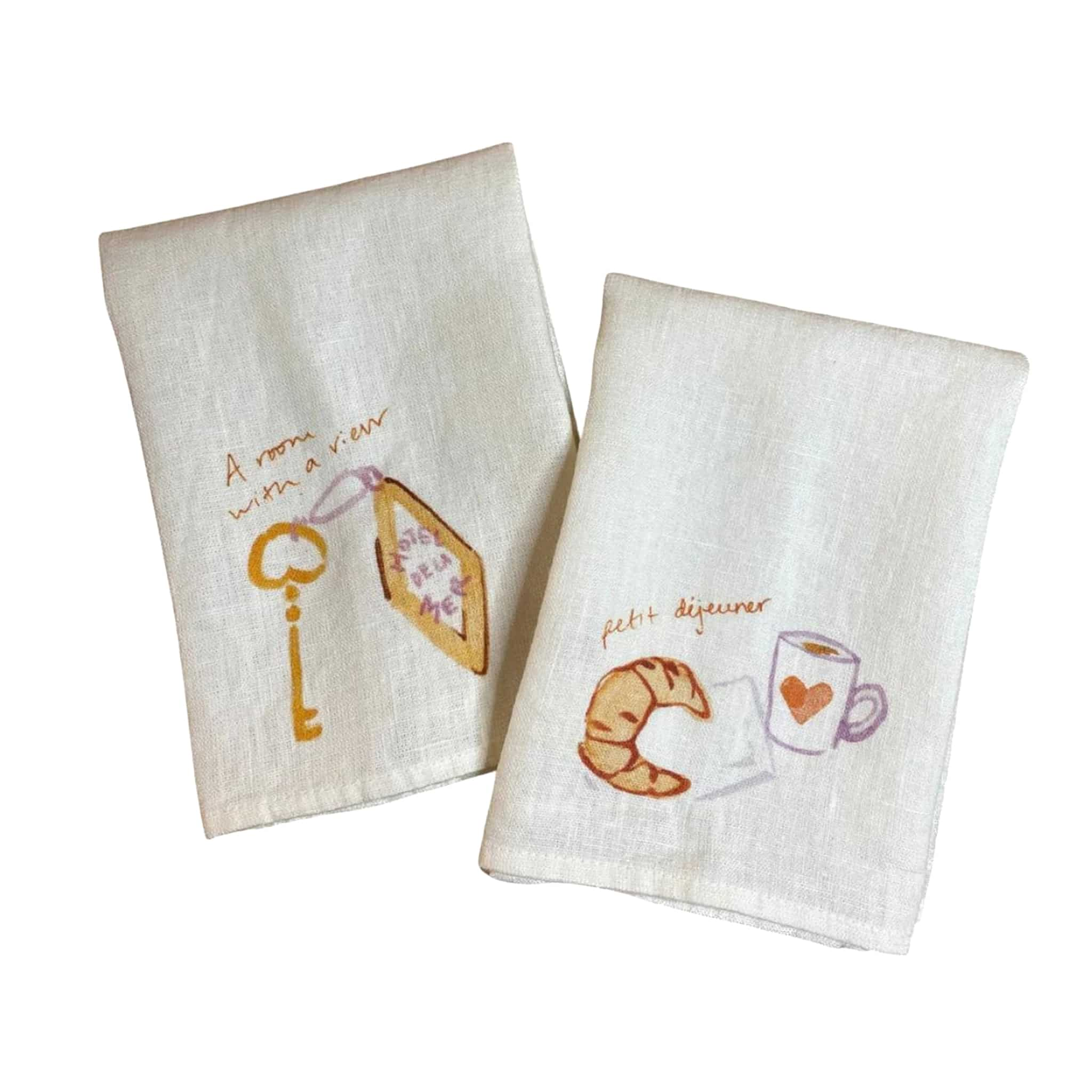 Dinette Set of 2 Petit Dejeuner Linen Napkins