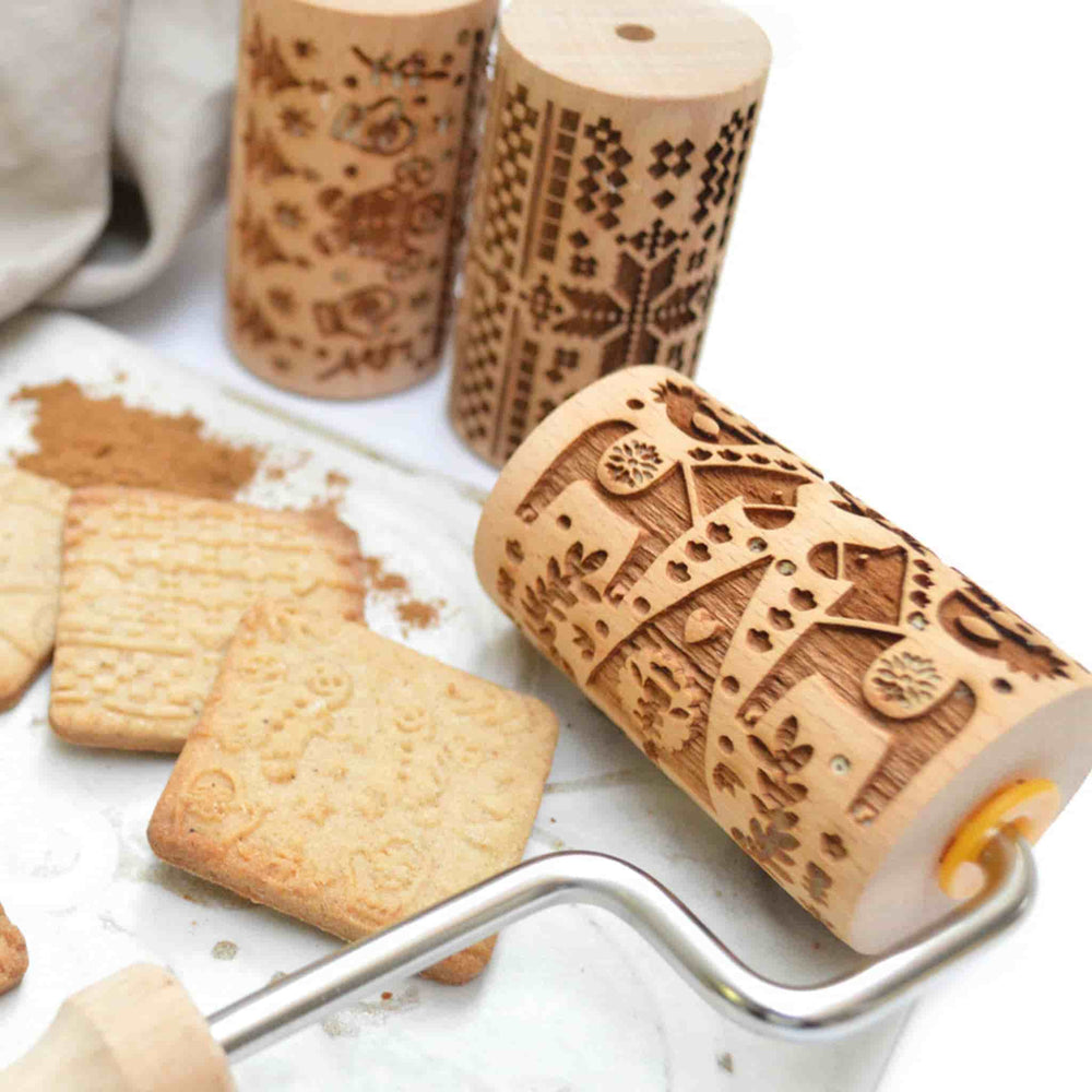 Interchangeable Wooden Biscuit Design Embosser