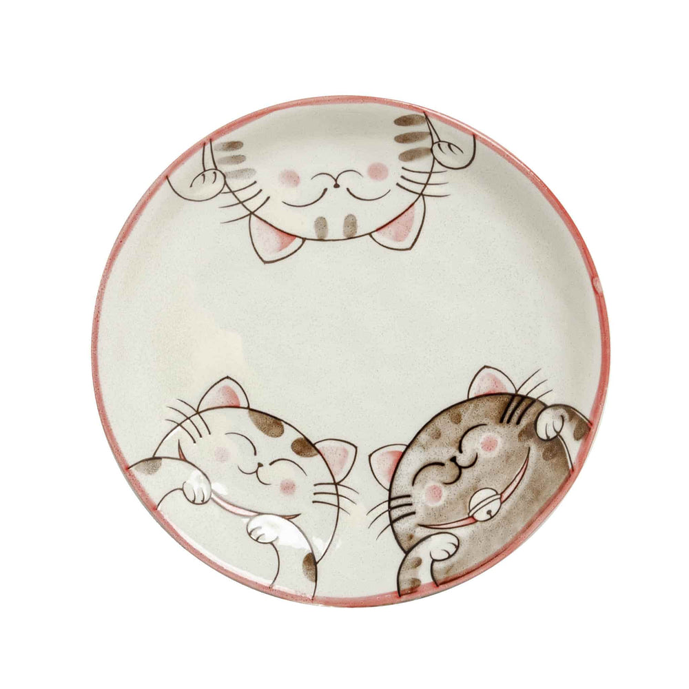 Pink Lucky Cat Japanese Side Plate