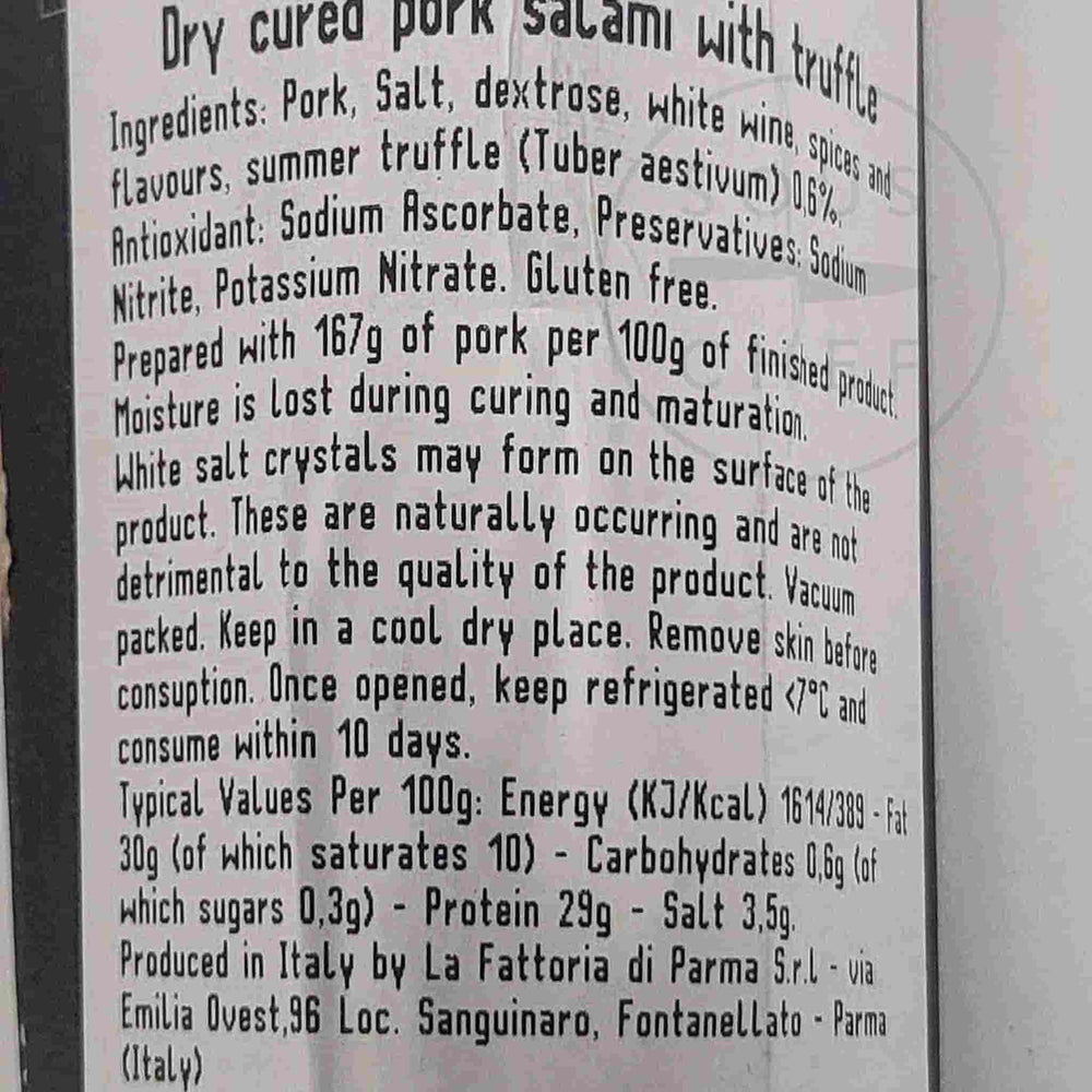 La Fattoria Di Parma Strolghino Salami with Truffles, 140g